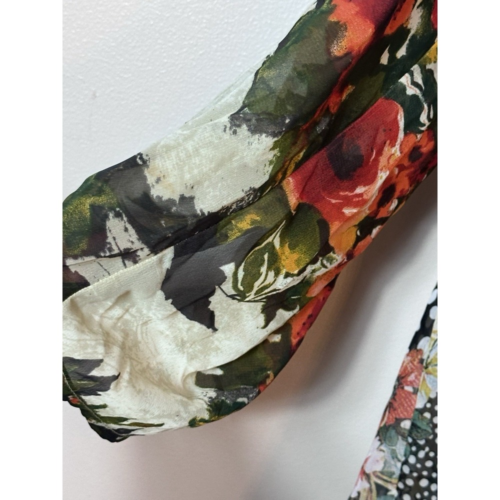 Anthropologie Fig & Flower  Blouse Plus 3X Sheer Floral Patchwork Boho Peasant - Picture 5 of 10